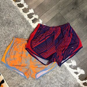 Nike Dri-Fit Running Shorts Orange & Red/Purple - Medium (2 Pairs)